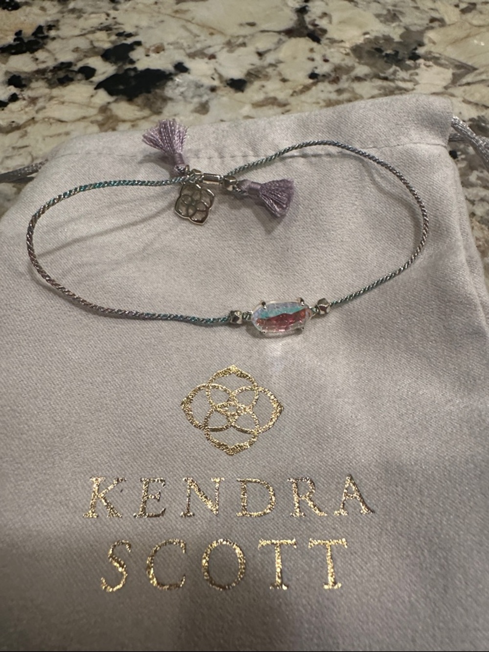 Kendra Scott Delicate Iridescent stone Adjustable Bracelet